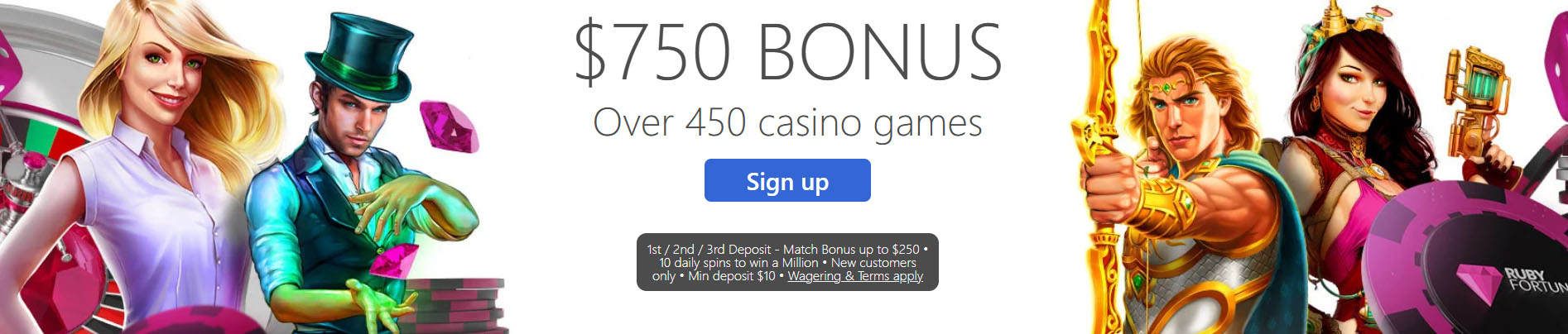 Play Online for Real Money in RUBY FORTUNE CASINO